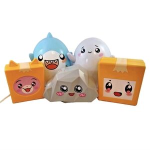 5-PC LOT Lankybox Empty Storage Container Toys Sharky Rocky Milky Foxy Boxy